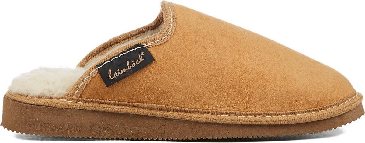 Handgemaakte Lammy pantoffels model Visby Color: Camel