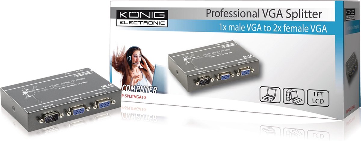 König CMP-SPLITVGA10 video splitter VGA