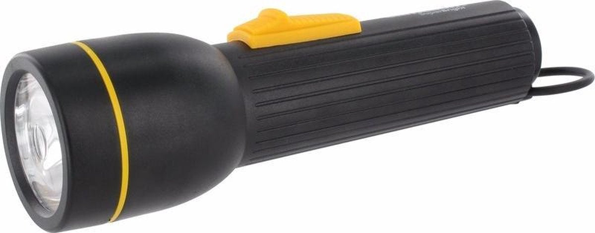 Zaklamp Superbright zwart 19 cm