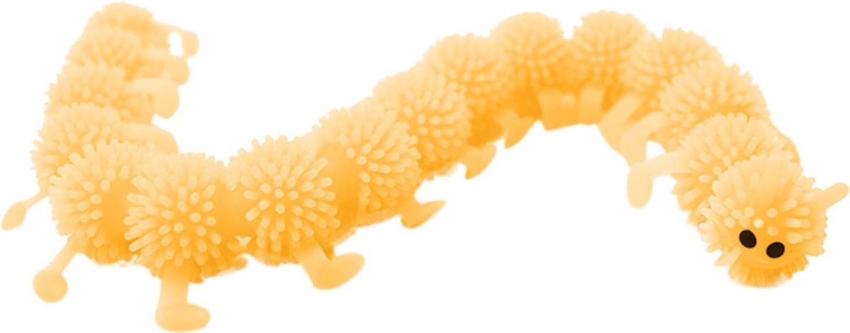 Hoogwaardige Lieve Rups Fidget / Noodle Rups / Rups Toy | Rekbare Rups | Anti Stress Fidget | Geel