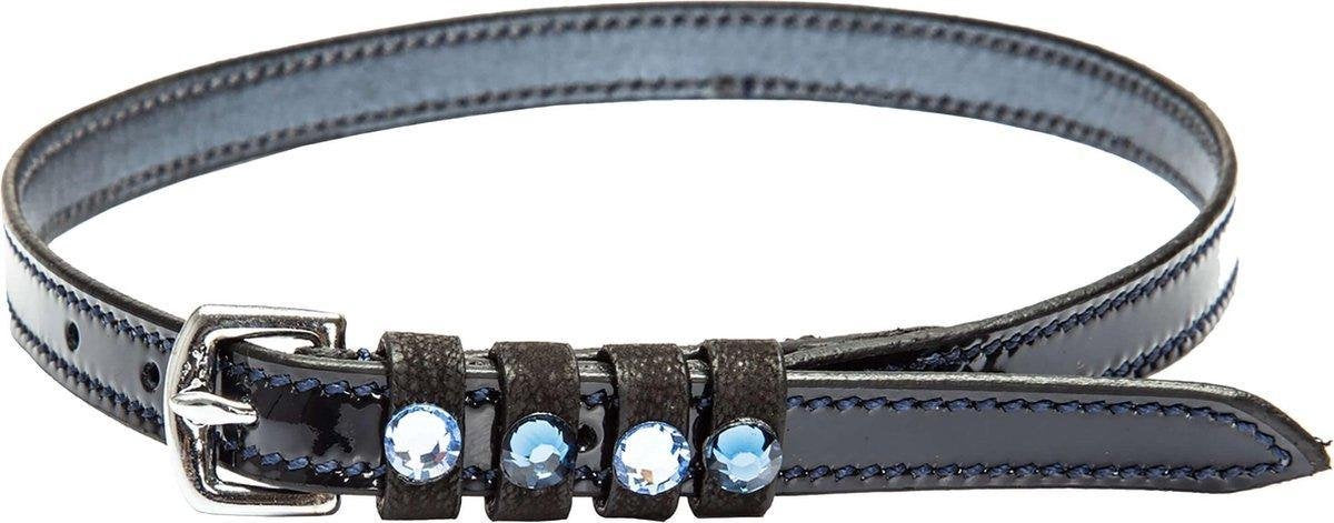 RelaxPets - Imperial Riding - Sporenriempjes - Kwaliteitsleer - Lakleer - Strass Steentjes - Black Lack Zircon - 52 cm