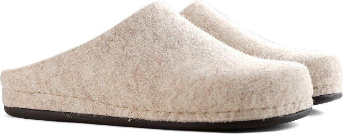 Travelin Be-Home Sloffen - Wollen Pantoffels - Heren - Beige - Maat 41