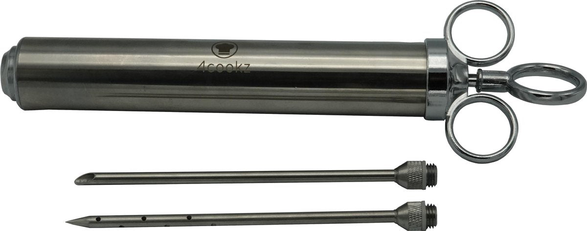 4cookz® Marinadeinjector RVS  120ml inclusief 2 naalden - marinadespuit