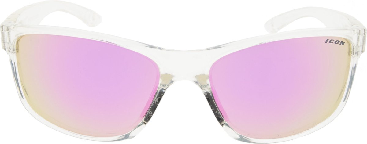ICON Sport Zonnebril FRONTIER - Transparant montuur - Roze spiegelende glazen - GEPOLARISEERD (p)