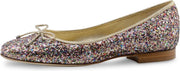 Dames Ballerina's van Glitter Brokaat – Roze en Goud – Instappers met Hakje – Werner Kern Candy – Maat 40