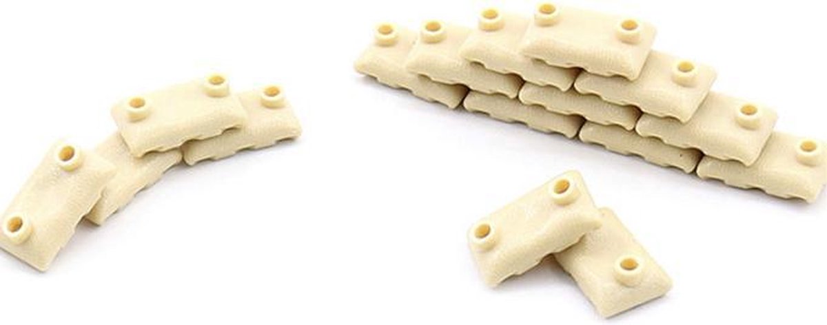 W04 - 50x Zandzakken Beige - WW2 Bouwstenen - Lego fit - WW2 - Soldaten - Militair - Tank - Army - Bouwstenen - Wapens - Geweren - Brick - Tweede Wereld Oorlog - Mini-figures - Leger - Duits - Navy Seals