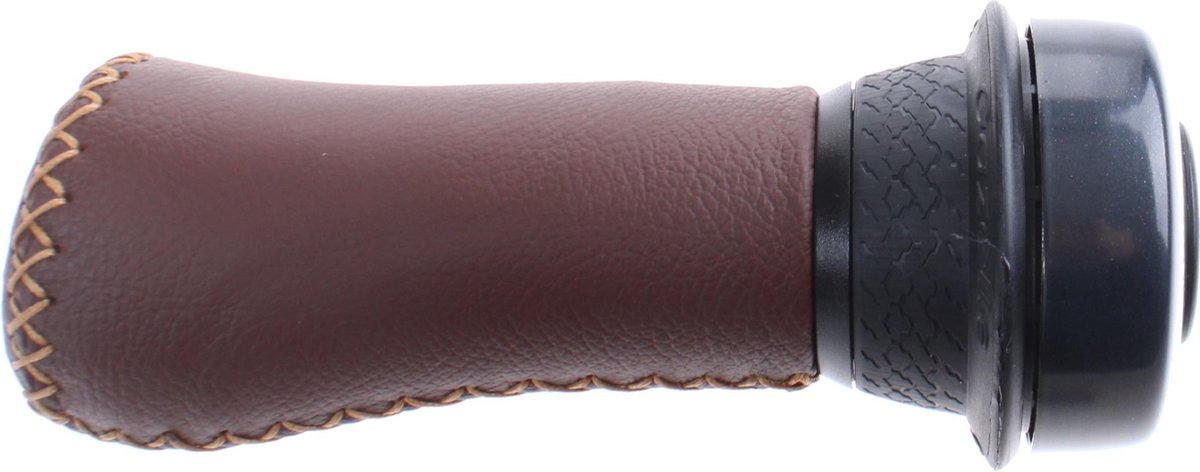 Handvat Gazelle links 100 mm met draaibel - bruin Aero leder