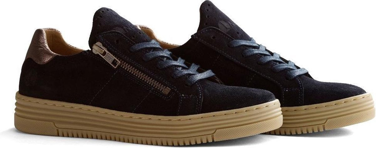 NoGRZ. J.Hoban - Sportieve Dames sneaker hoogwaardig Suède - Donkerblauw - Maat 38