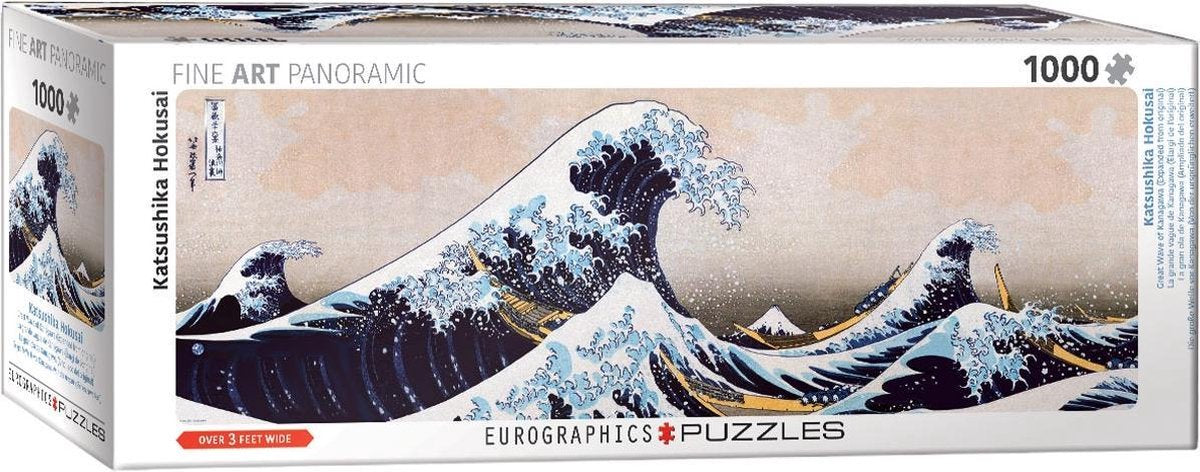 Eurographics puzzel Great Wave of Kanagawa - Katsushika Hokusai Panorama - 1000 stukjes