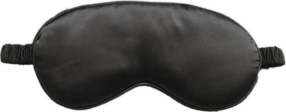 Zijden Slaapmasker Super Soft – Reismasker – Vliegtuig Masker inc Draagtasje– Zwart