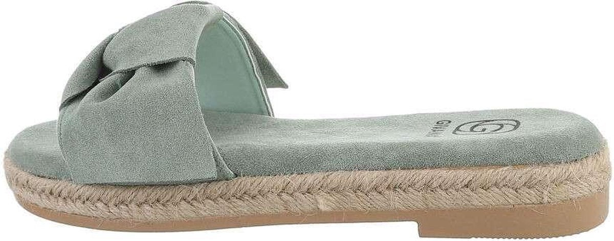 Slippers mintgroen suedine maat 39