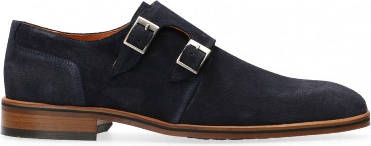 Van Dalen  - Geklede Gespschoen Suede - Mens - Blue - 42