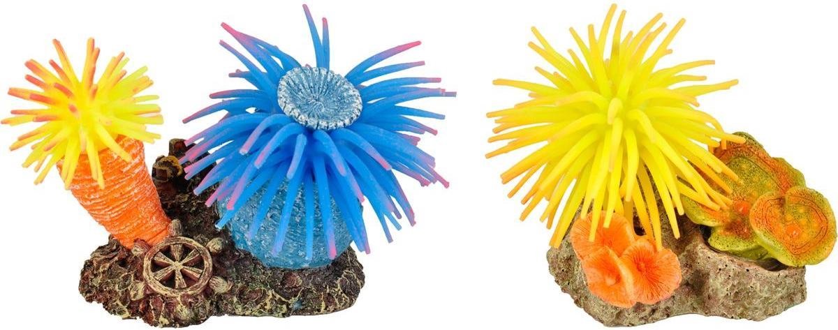 Aquarium decoratie Leo anemoom + rots - 10 x 7 x 7 cm