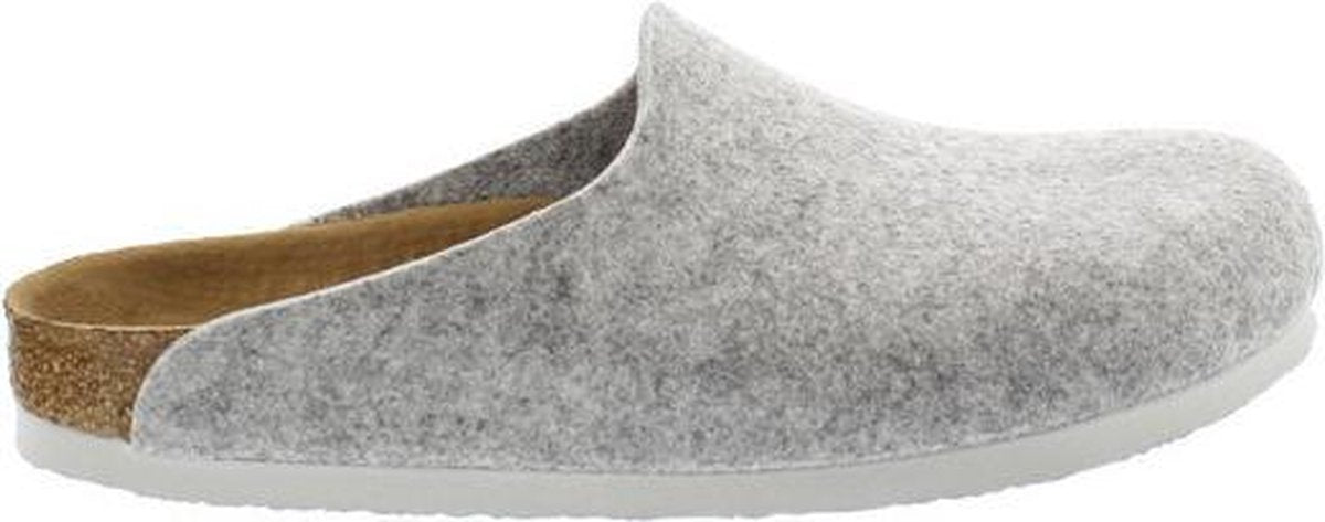 Birkenstock slipper AMSTERDAM Hellgrau narrow VEG vilt - Maat 44