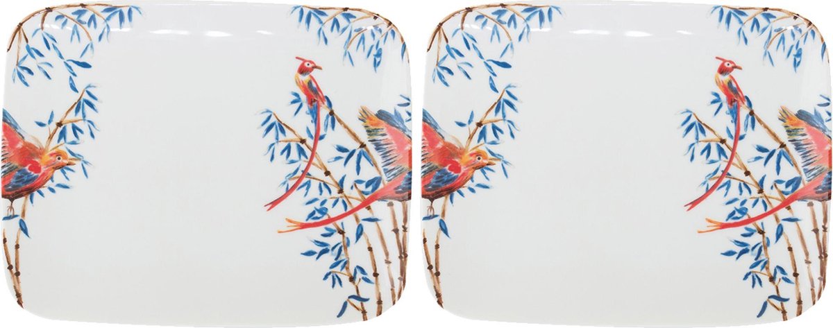 Catchii Bamboo & Singing Birds Sushischaal - 22 cm - Porselein - 2 stuks