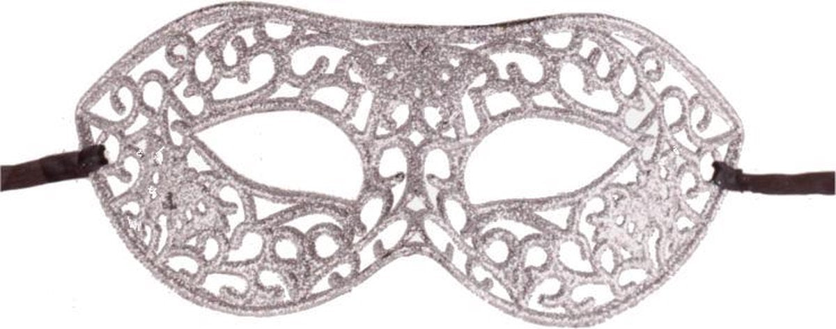 Masker zilver met glitters