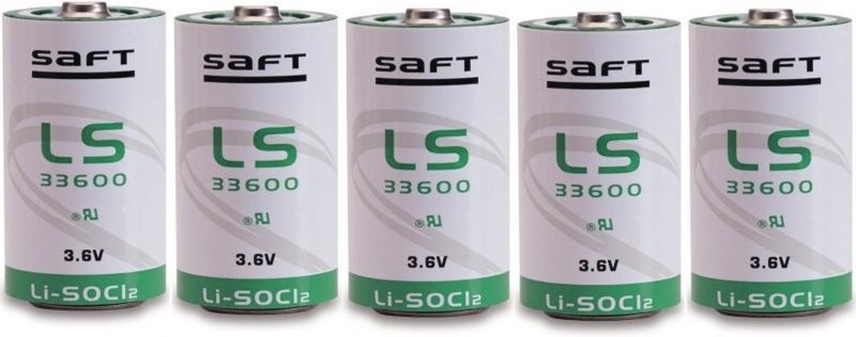 5 Stuks - SAFT LS 33600 D-formaat Lithium batterij 3.6V