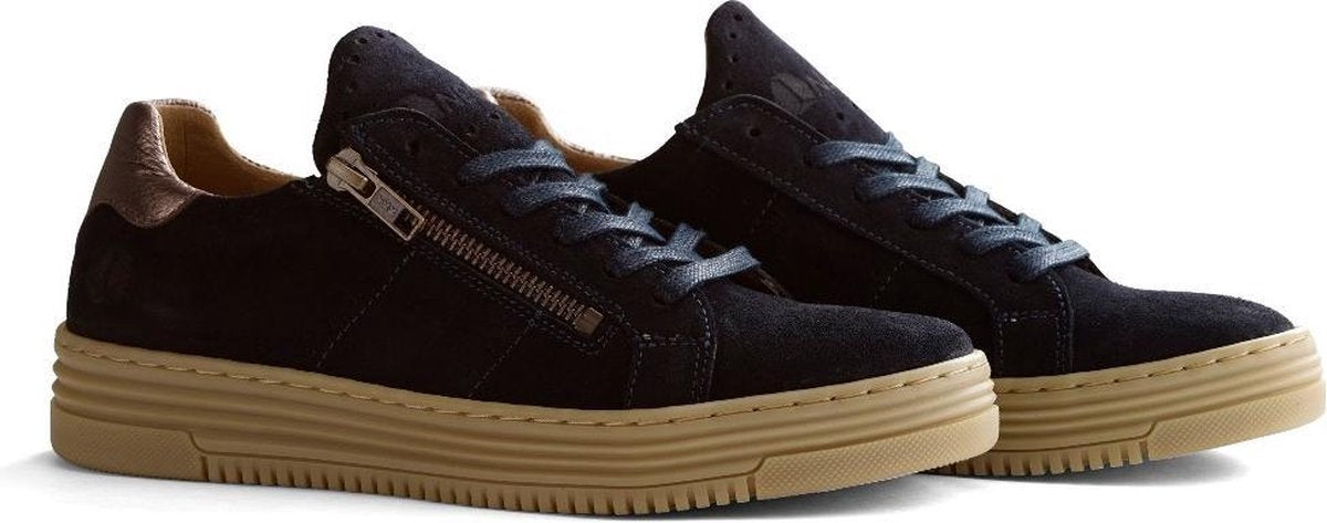 NoGRZ. J.Hoban - Sportieve Dames sneaker hoogwaardig Suède - Donkerblauw - Maat 36