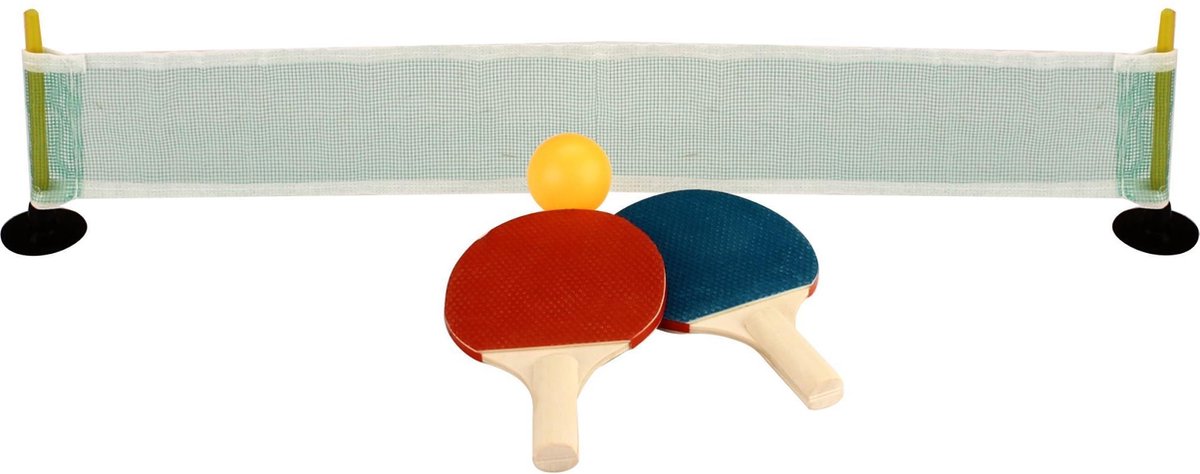 Get & Go Micro Tafeltennisset - Desktop - Rood/Blauw/Off white