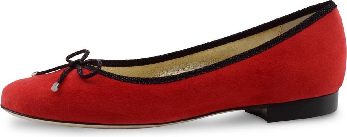 Rode Ballerina's voor Dames – Suède Instappers – Lente Schoenen – Leren Zool – Werner Kern Baia – Maat 39