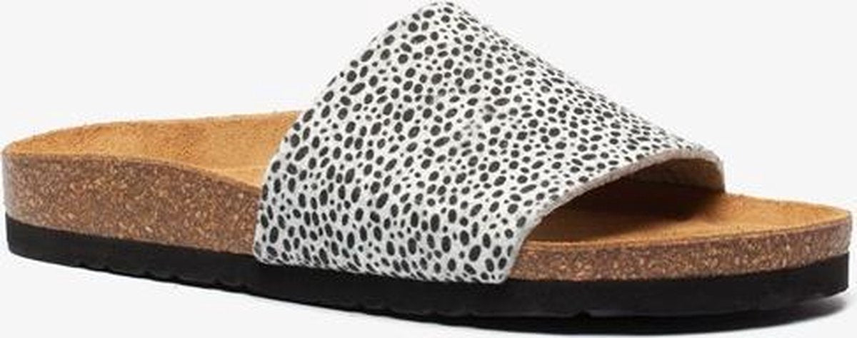 Hush Puppies dames bio teenslippers cheetah print - Wit - Maat 38