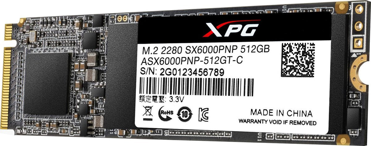 XPG SX 6000 Pro internal solid state drive M.2 512 GB PCI Express 3.0 3D TLC NVMe