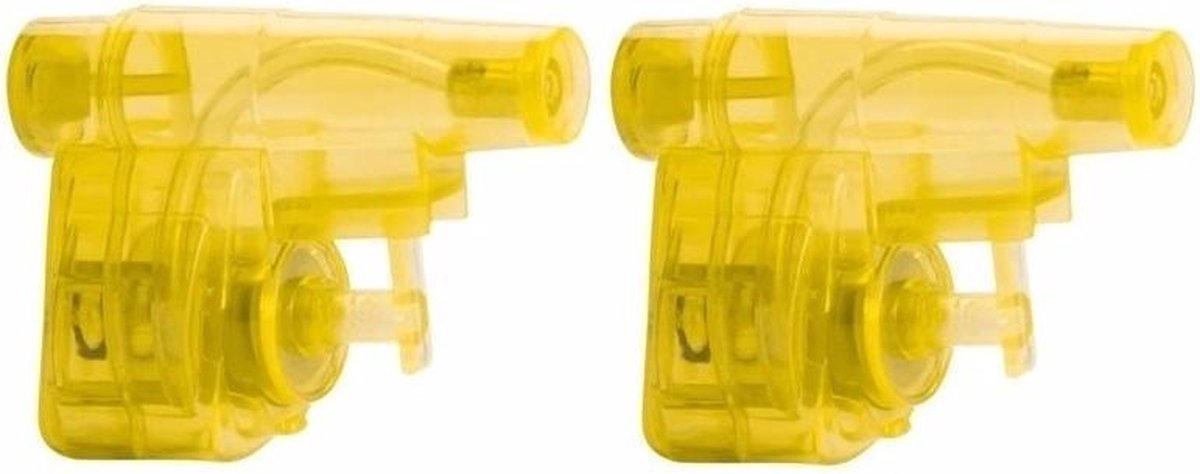 3x stuks mini gele waterpistolen 5 cm - waterpret - kunststof waterspeelgoed