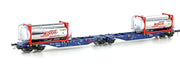 Mehano 58956 H0 containerwagen Sgmrss 90 blauw m. 2x MINOR tankcontainer