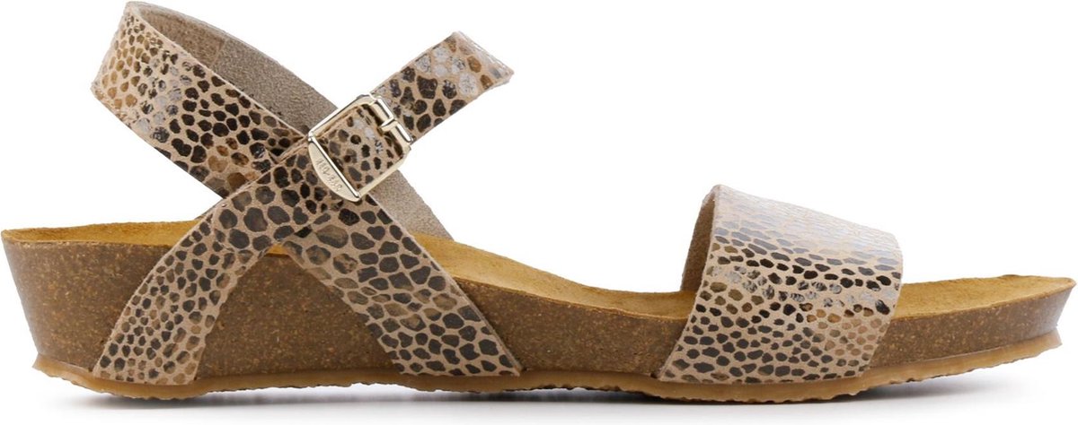 Red Rag Vrouwen Leren  Sandalen / Damesschoenen 79244 print - Camel - Maat 38