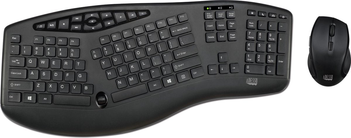 Adesso WKB-1600CB toetsenbord RF Draadloos QWERTY Amerikaans Engels Zwart