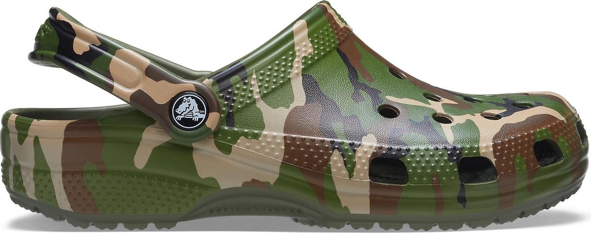 Crocs Instappers - Maat 42 - Mannen - groen - beige (camouflage)