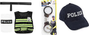 Politieset Zwart/geel 38 Cm met politiehesje