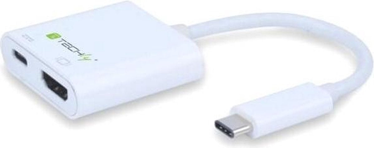 Techly IADAP USB31-HU31 tussenstuk voor kabels USB type C HDMI/USB C Wit