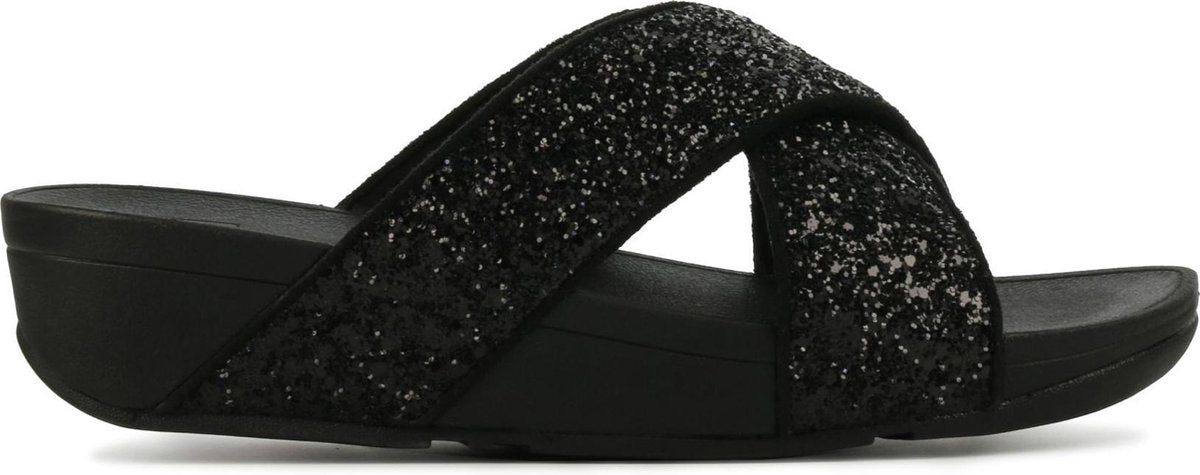 FitFlop  Vrouwen Slippers -  Lulu slide glitte - Zwart - Maat 42