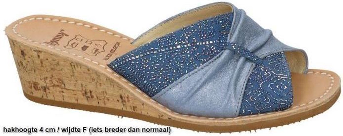 Ronny -Dames -  turquoise - slippers & muiltjes - maat 41