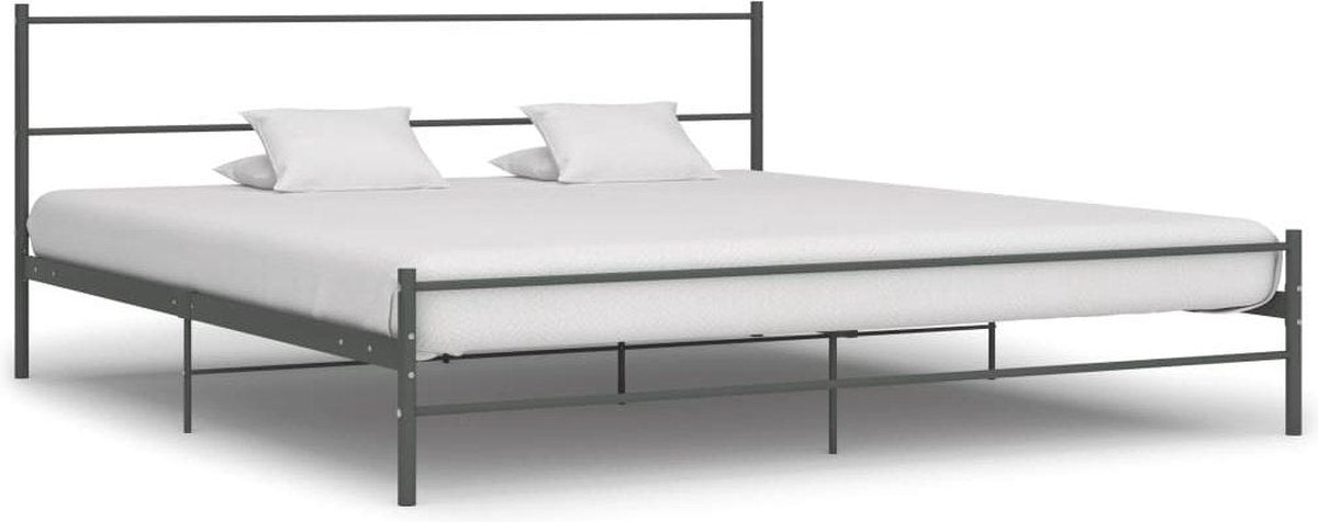Bedframe metaal grijs 200x200 cm