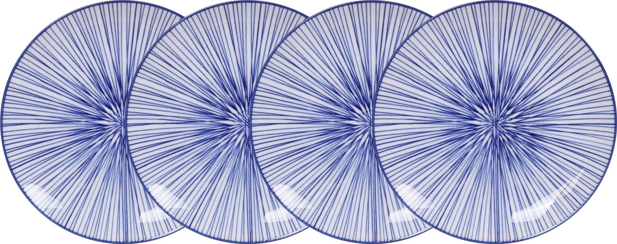 Tokyo Design Studio | Nippon Blue | Set van 4 Borden Ø 25