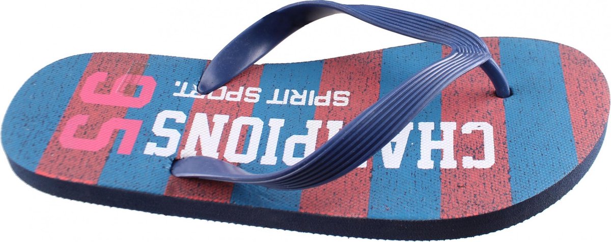 Vdm Teenslippers Champions Heren Blauw/rood Maat 40