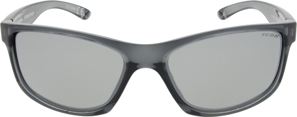 ICON Sport Zonnebril FRONTIER - Transparant Grijs montuur - Grijs spiegelende glazen - GEPOLARISEERD (p)