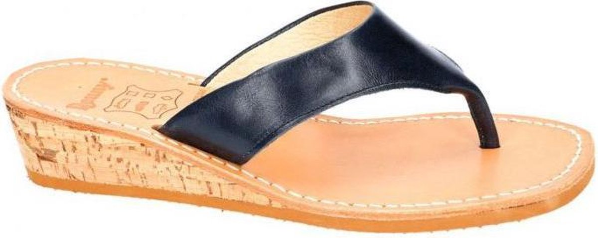 Ronny -Dames -  blauw donker - slippers & muiltjes - maat 38