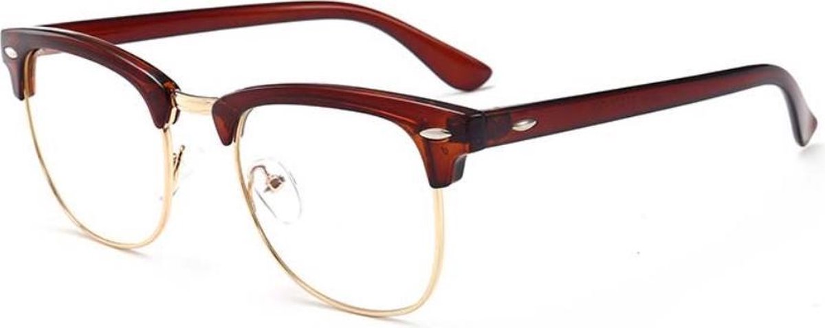 Computer Bril - Anti Blauwlicht Beeldscherm Filter Bril - Bluelight bril - Blauw licht leesbril - Game bril - Bruin/Goud - Blue light bril - Blue light glasses