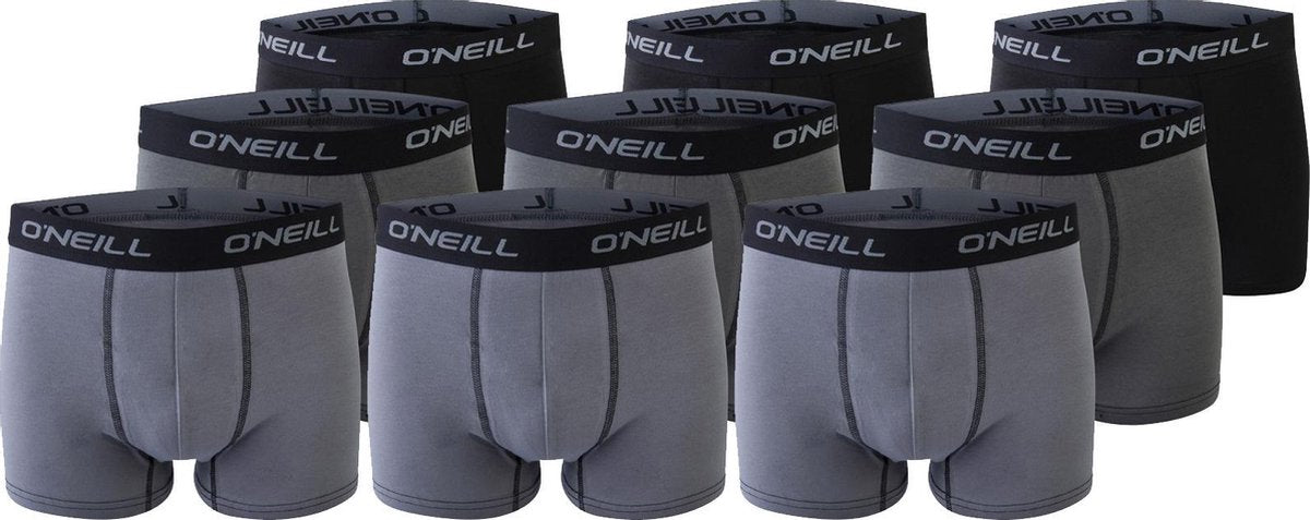 O'Neill - Boxershorts - 9 Pack - Grey - Maat XXL