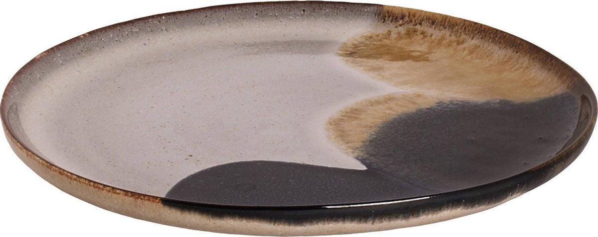 Palmer Aquarel Bord - 22cm - 1 stuk - Blauw/Beige