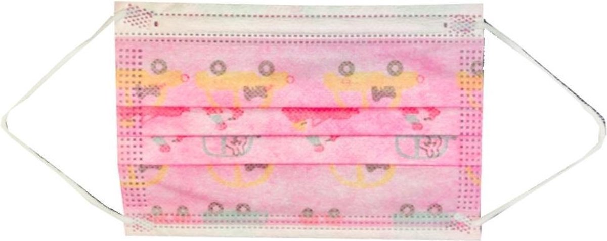 50 stuks Roze mondkapjes voor kinderen Kinder mondkapjes wegwerp 3 laags