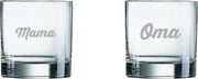 Gegraveerde wiskeyglas 38cl mama+oma