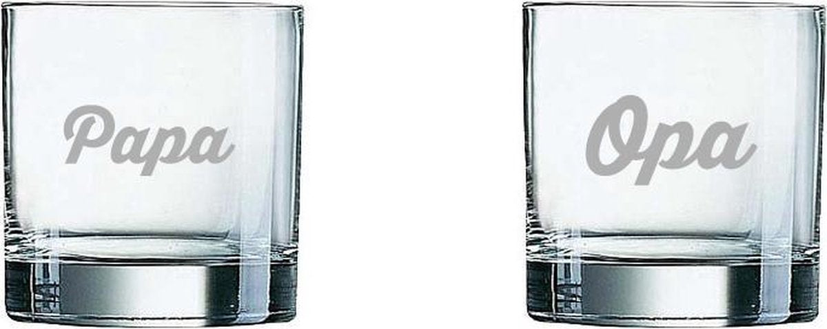 Gegraveerde wiskeyglas 38cl papa+opa