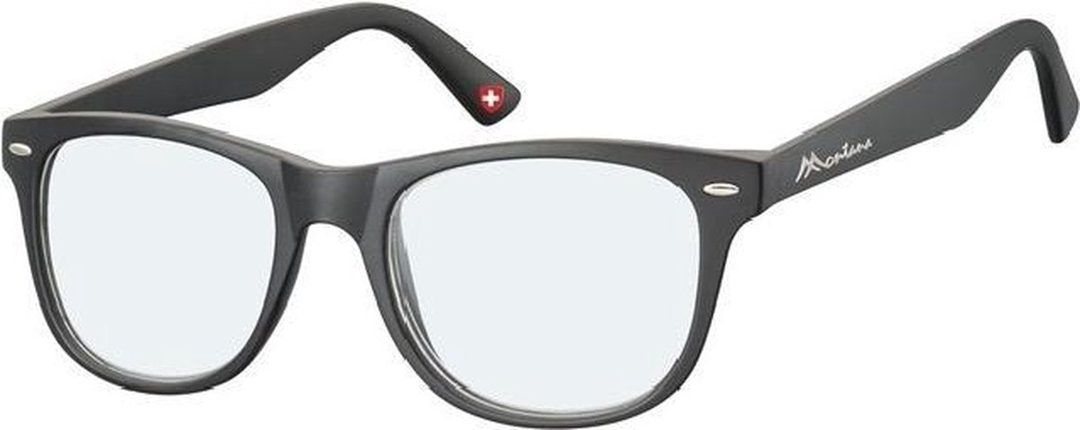 Leesbril Montana blue light filter +3.00 dpt zwart