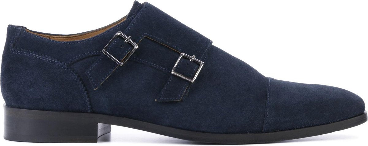 Giuseppe Maurizio Mannen Suède Gespschoenen / Herenschoenen / Instapper S20225 - Blauw - Maat  49