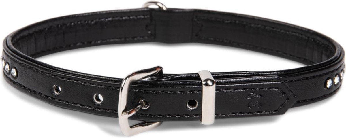 Dierenbenodigdheden Vadigran Halsband Crystal 1 Rij Zwart 22Cmx12-14Mm