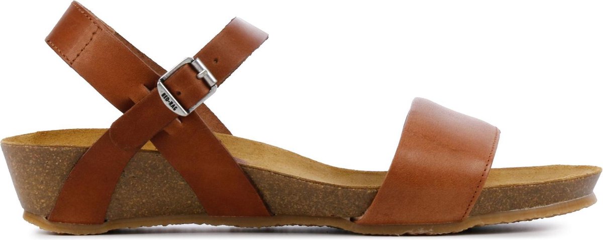 Red Rag Vrouwen Leren  Sandalen / Damesschoenen 79244 - Cognac - Maat 40
